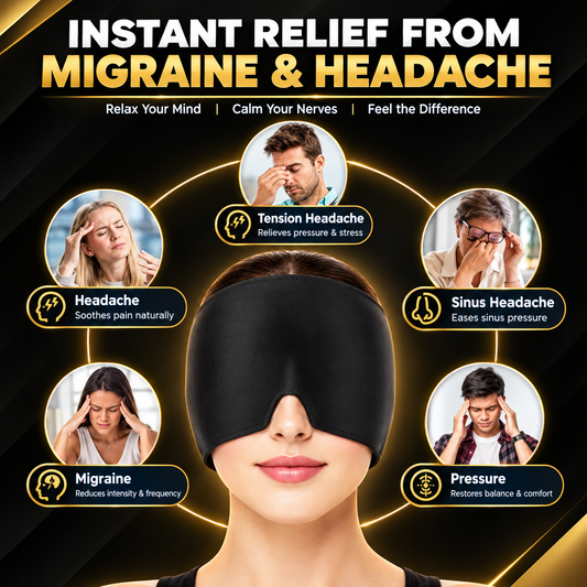 360° Headache & Migraine Relief Compression Cap – Hot & Cold Therapy Hat