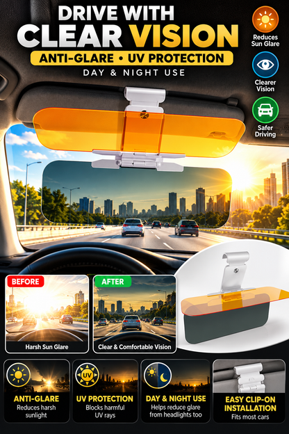 Car Anti Glare Sun Visor Extension 2 in 1