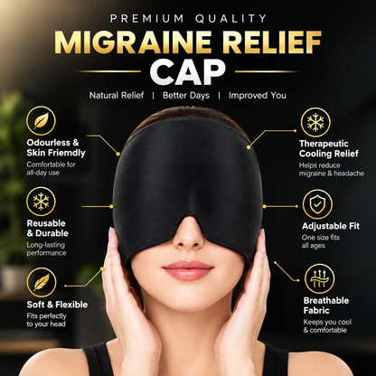 360° Headache & Migraine Relief Compression Cap – Hot & Cold Therapy Hat